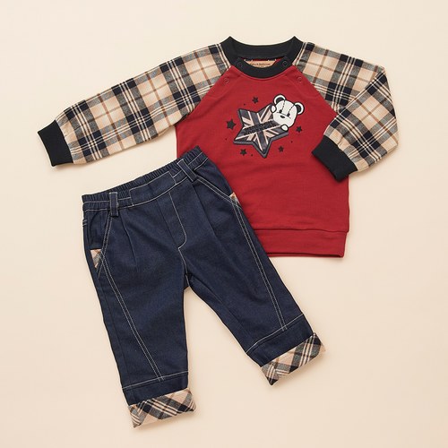 【最後現貨】KA經典格紋STAR熊上衣+長褲套裝(共二色)