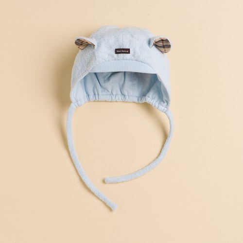 KA純棉毛巾布BABY熊造型帽(水色)