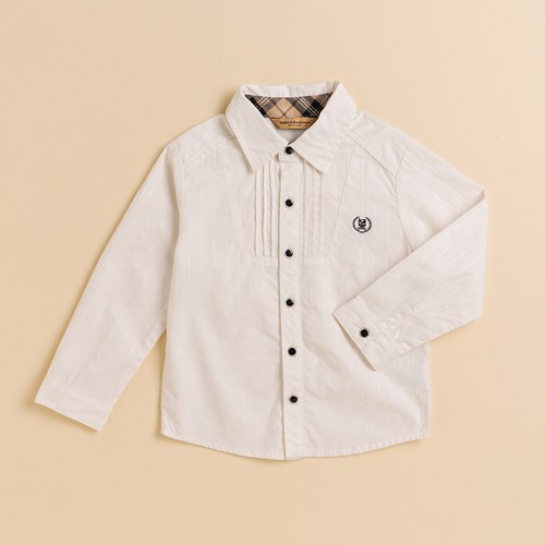 KA粗條紋純色襯衫 (米色)