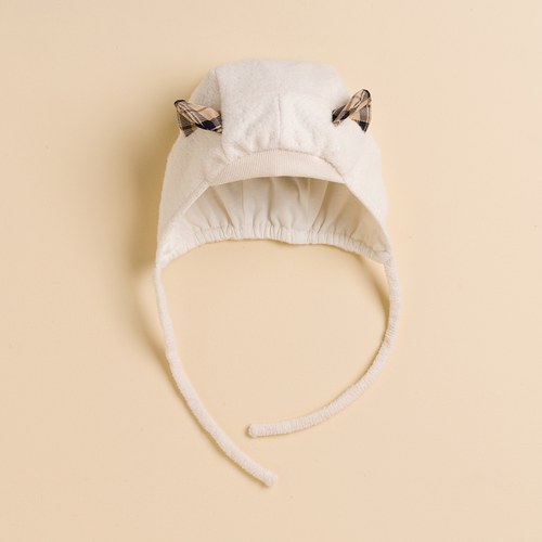 KA有機棉毛巾布BABY熊造型帽(米色)