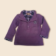 KA假二件式立領男童上衣-紫色