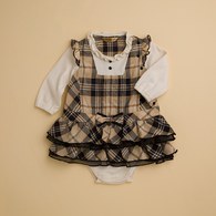 【最後現貨】KA經典格紋層次網紗裙襬假兩件式兔裝(共二色)