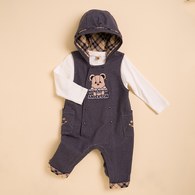 KA熊熊連帽休閒套裝+素色上衣(共二色)