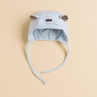 KA純棉毛巾布BABY熊造型帽(水色)