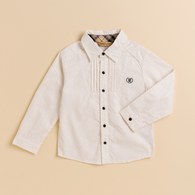 KA粗條紋純色襯衫 (米色)