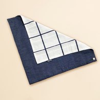 KA大格藍條紋方巾 (白色)